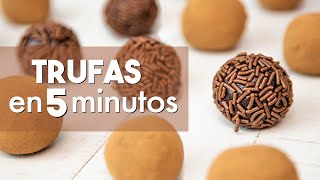 TRUFAS de CHOCOLATE con 2 INGREDIENTES 🍫  en 5 minutos [upl. by Ammamaria]