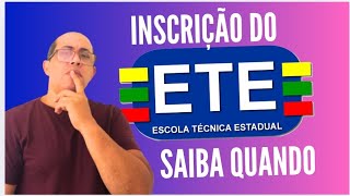 INSCRIÇÃO DO ETE INTEGRADO SAIBA QUANDO PODE SER [upl. by Trilby11]