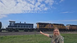 Chasing A Union Pacific Manifest With A KMWX 1402 Switcher [upl. by Anelagna]