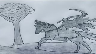 How to draw man with horse 🐎drawing859 [upl. by Eahsal]