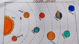 How to draw solar system ।। Drawing of solar system ।।pradeepSharma [upl. by Ahsinehs]