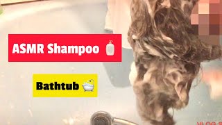 ASMR hair wash in the bathtub 🛀🏻 hair with shampoo 🧴 rinsing drops of water 🚿 a lot of foam [upl. by Marcie]