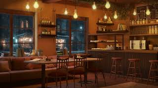 Cozy Coffee Shop with Smooth Piano Jazz Music and Rain Sounds for Relaxing Studying and Working [upl. by Eceirtal]