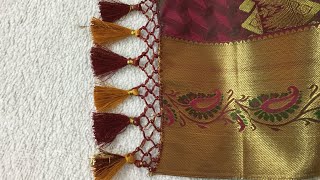 SAREE KUCHU DESIGN TASSELS MAKING EASY METHOD STEPS BY STEP AT HOME 🏠 [upl. by Alim]