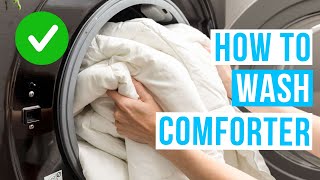 How to WASH A COMFORTER at home in washing machine [upl. by Salsbury231]