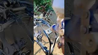 Splendor bike chassis painting process 😍😍😍 automobile splendormodified bike splendor bikelover [upl. by Yadnus]