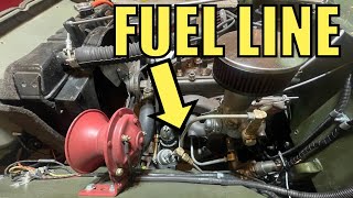 How to install fuel line kit amp inline fuel filter  4649 CJ2A Willys Jeep [upl. by Monjo]