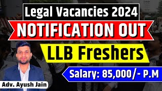 Legal Freshers Jobs PERMANENT 2024  Apply Now  Smart amp Legal Guidance [upl. by Herra664]