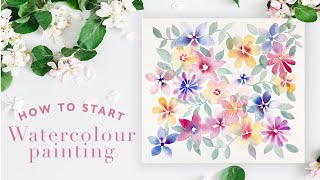 How To Start Watercolour Painting  Easy Watercolour Flowers [upl. by Avitzur]