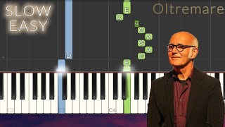 Ludovico Einaudi  Oltremare SLOW EASY Piano Tutorial [upl. by Lundeen704]