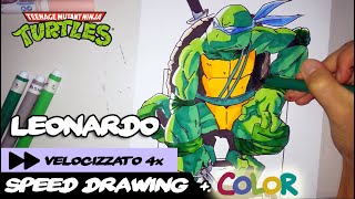 Leonardo  disegno in 32 min  Tartarughe Ninja [upl. by Adev477]