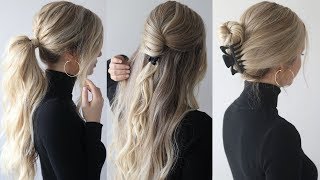 HOW TO EASY HAIRSTYLES wclaw clips  Claw clip hairstyles [upl. by Macpherson]