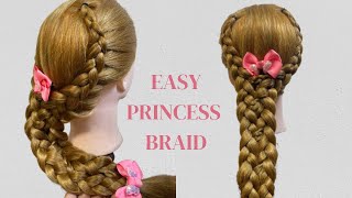 Cute And Very Easy Ponytail Hairstyle For Back To School  Simple amp New Hairstyle  Braid Hairstyle [upl. by Pfeifer]