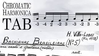 Heitor VillaLobos  Bachianas Brasileiras No 5  Chromatic Harmonica Score  Tab No 48 [upl. by Aciria715]