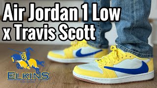 Air Jordan 1 Low x Travis Scott “Elkins” “Canary” Review amp On Feet [upl. by Beverle138]