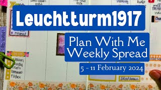 Leuchtturm1917 Plan With Me  5 thru 11 February 2024  No Sticker Kit [upl. by Tartan461]