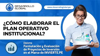 Como elaborar el Plan Operativo Institucional  Diploma Formulación y Evaluación de Proyectos [upl. by Ratha348]