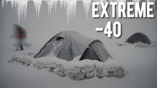 38C EXTREME COLD WINTER CAMPING in a HOT Tent Inside Tent Winter Camping ASMR [upl. by Aisila]