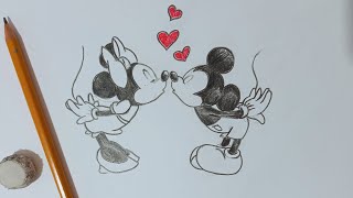 disegno topolino e minnie bacio [upl. by Aikyt]