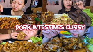 Pork Intestines Curry Mukbang Compilation Naga Village Style Mukbang [upl. by Namrac]