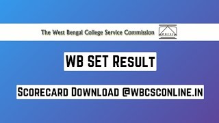 WB SET Result 2024 Scorecard Download wbcsconlineinJanuary 20 2024 by Neha [upl. by Raul311]