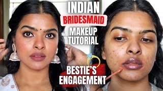 Indian Bridesmaid Makeup Tutorial for BROWN DUSKY skin  GRWM Besties ENGAGEMENT  Shalini Mandal [upl. by Bound761]