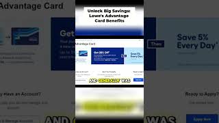 Unlock Big Savings Lowes Advantage Card Benefits [upl. by Ganny851]