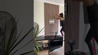 DIY install Smoked Oak Trepanel wood slats IG themarmitehouse shorts [upl. by Heyra]