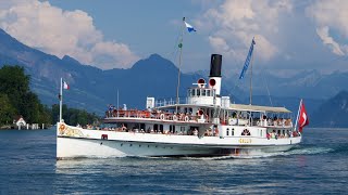 Paddle Steamer Gallia on Lake Lucerne  Switzerland [upl. by Fording]