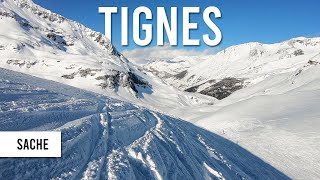 Skiing sache the longest single black piste in Tignes Val dIsere [upl. by Anirbus]