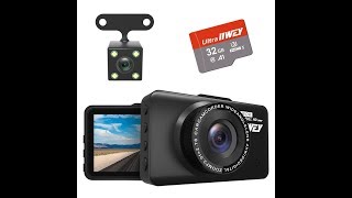 Dual Dash Cam Front and Rear FHD 1080P with Night Vision and SD Card Included By IIwey [upl. by Airda782]