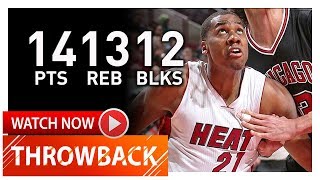 Hassan Whiteside TripleDouble Highlights vs Bulls 20150125  14 Pts 13 Reb 12 Blocks [upl. by Mimi46]