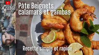 Recette de Beignets  Calamars Gambas et Légumes Courgettes Aubergines avec Pâte Facile [upl. by Rigby]