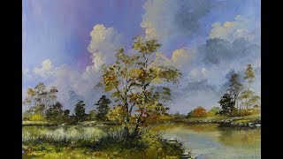 Autumn Lake  Time Lapse Painting [upl. by Deerc]