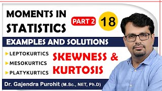 Skewness amp Kurtosis  Moments  Leptokurtic Mesokurtic Platykurtic  Examples [upl. by Laroc]