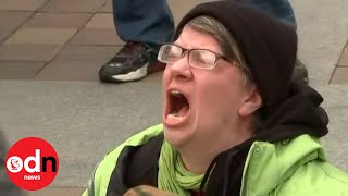 Woman screams as Donald Trump is sworn in as President [upl. by Enimsaj288]