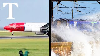 Storm Ashley forces rough landing amid gale force winds [upl. by Sadnac881]