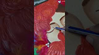 Painting the girl with the flowers acrylic himi gouache youtubeshorts trending himigouache [upl. by Rolland467]