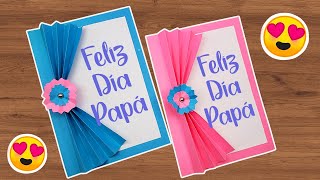 Tarjeta para el Día del Padre  Card Fathers Day  Easy and Beautiful card for fathers day [upl. by Adnilre]