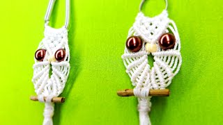 How to make macrame owl keychain  macrame owl keychain instructions [upl. by Yttel]