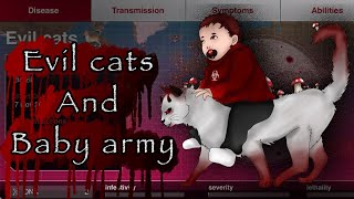 Plague inc Fungus  Parasite Mega brutalEvil cats and Baby army [upl. by Yaker588]