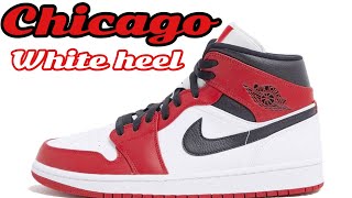 AIR JORDAN 1 MID quotCHICAGO WHITE HEELquot REVIEW [upl. by Drofdeb]