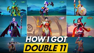 HOW I GOT 9 SKINS WITH GUSIONS DOUBLE 11 SKIN FROM THE DOUBLE 11 EVENT [upl. by Julienne]