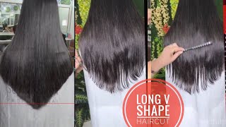 long v shape haircut  how to cut v shape haircut  long layerhaircut layer cut  u shape haircut [upl. by Ogeid]