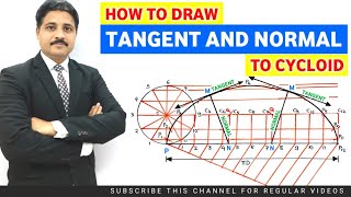 HOW TO DRAW TANGENT AND NORMAL TO CYCLOID  ENGINEERING DRAWING  ENGINEERING GRAPHICS [upl. by Eahsal]