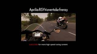 Aprilia RSV4 overtaking everyone at high speeds apriliarsv4 superbikerace overtake highspeed [upl. by Dorraj]