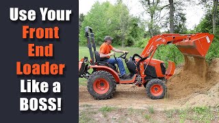 53 How to grade dirt with your front end loader and compact tractor [upl. by Follansbee]