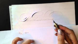 Using a Gillott Principality to write Spencerian ornamental penmanship [upl. by Giannini]