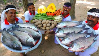 Bengali village style tomato potato Katla fish curry  fish curry cooking for village people [upl. by Vel]