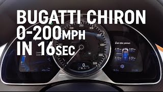 Bugatti Chiron 0200mph in 16 seconds [upl. by Akima799]